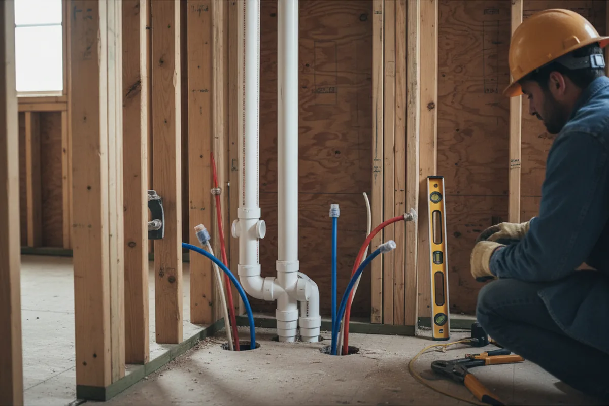 Drain and supply rough-in during Drain Cleaning in Harriman